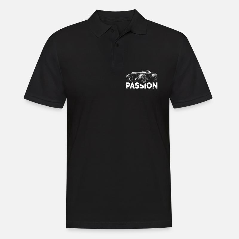 Oldtimer Hot Rod – Pure Passion - Männer Poloshirt - Schwarz