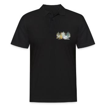 Friedvolle Weihnachten im Winterwald im Advent - Männer Poloshirt - Schwarz - Vorne - Kai (181cm)