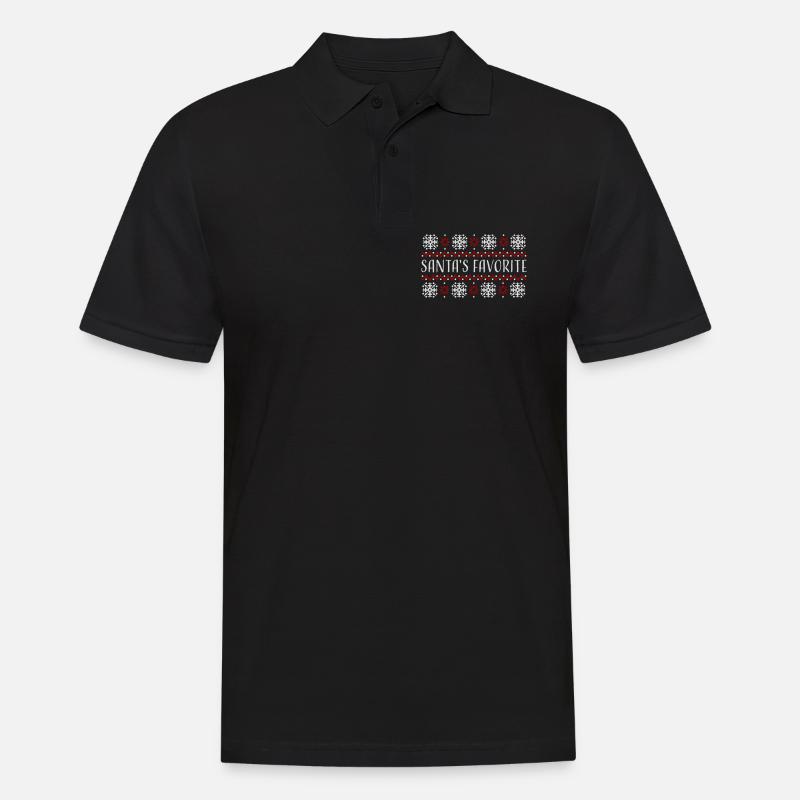 Santa's Favorite Weihnachtspullover Schneeflocken - Männer Poloshirt - Schwarz