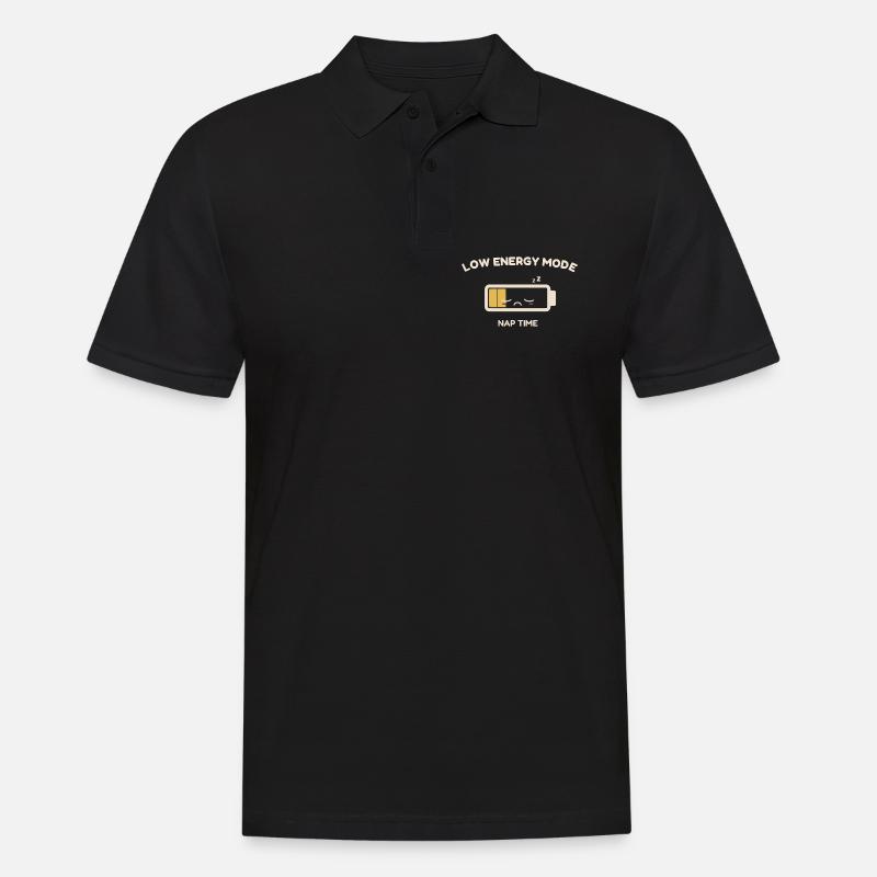 Energiearmer Modus – Pflichtschläfchen - Männer Poloshirt - Schwarz