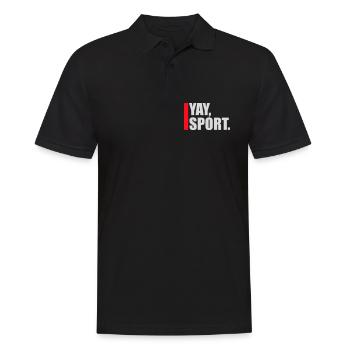 Yay Go Sports Sarkastisch Lustig Anti Sport Humor - Männer Poloshirt - Schwarz - Vorne - Kai (181cm)