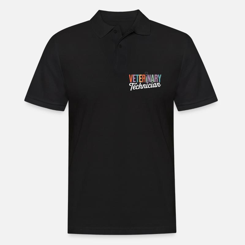 Tiermedizinischer Techniker Regenbogen-Logo - Männer Poloshirt - Schwarz