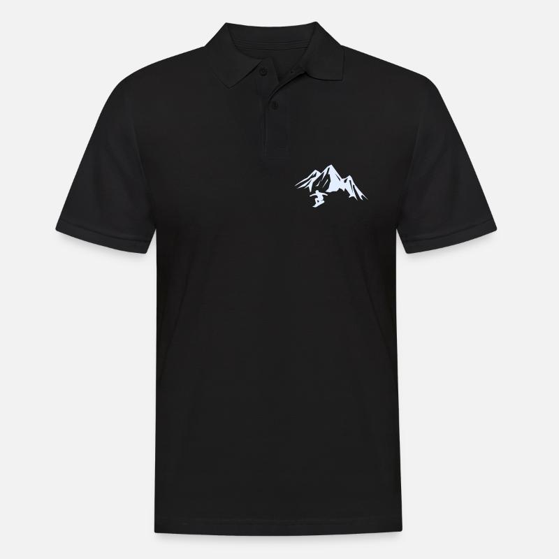 snowboard_berge - Polo Homme - noir