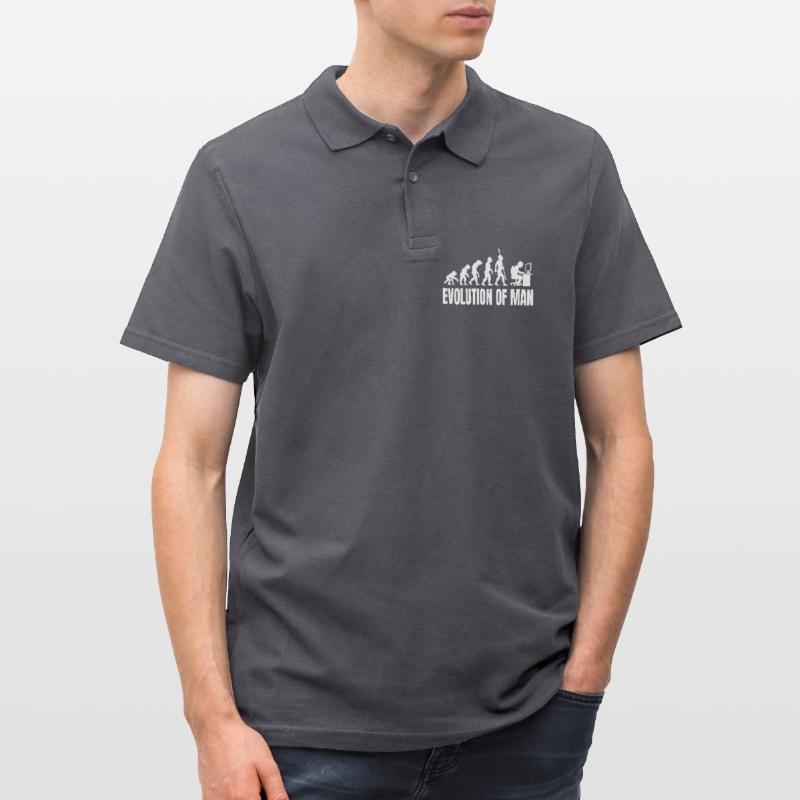 Programmierer Computerfreak Evolution Retro Männer Poloshirt