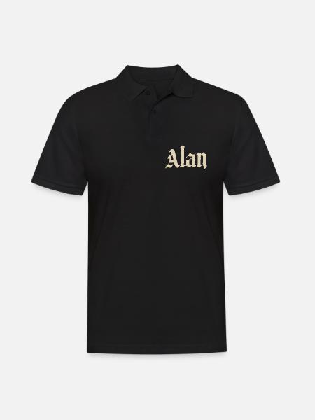Alan Gothic Lettering - Men's Polo Shirt - black