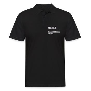 Naila als Geburt - Männer Poloshirt - Schwarz - Vorne - Kai (181cm)
