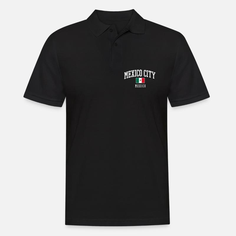 Drapeau typographique de Mexico - Polo Homme - noir
