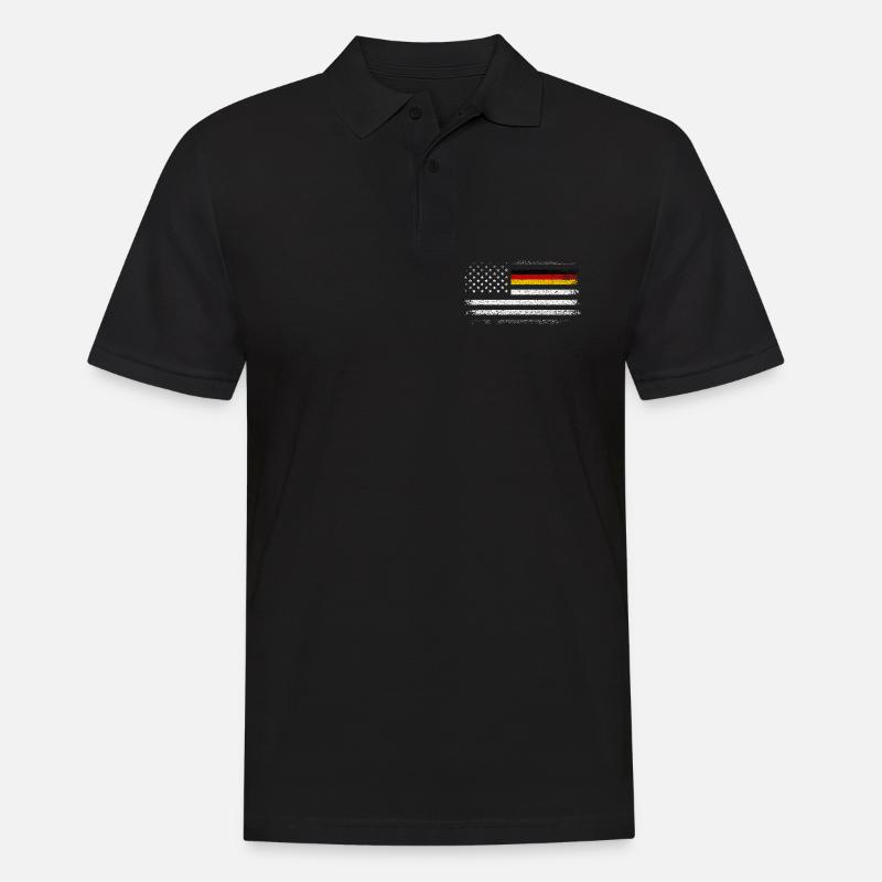 Distressed US German Flag Blend - Men's Polo Shirt - black
