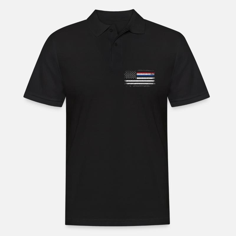 Drapeau américain robuste avec accent bleu - Polo Homme - noir