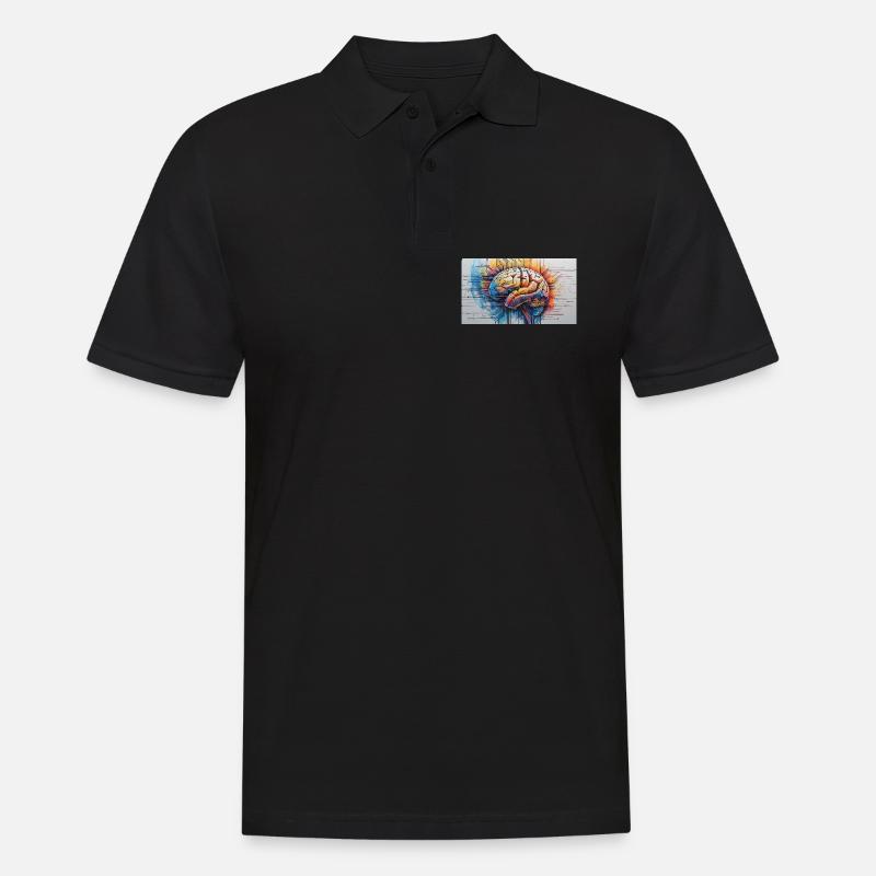 Artificial Brain Colored Circuit - Men's Polo Shirt - black