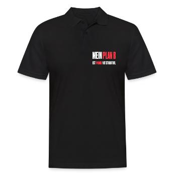 Mein Plan B - Männer Poloshirt - Schwarz - Vorne - Kai (181cm)