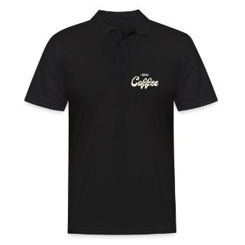 Ich trink Kaffee – Retro Script - Männer Poloshirt - Schwarz - Vorne - Kai (181cm)