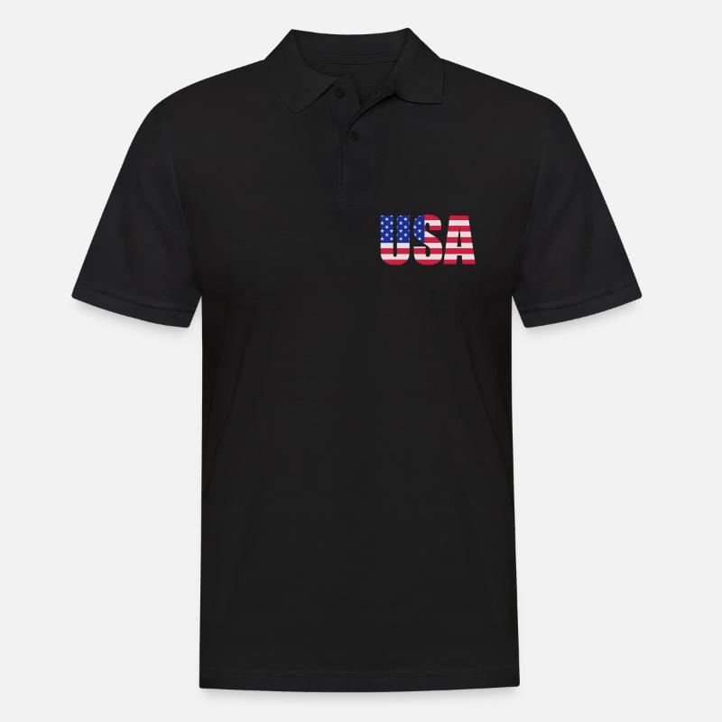 USA - Polo da uomo - nero