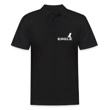 Eagle - Adler - Männer Poloshirt - Schwarz - Vorne - Kai (181cm)