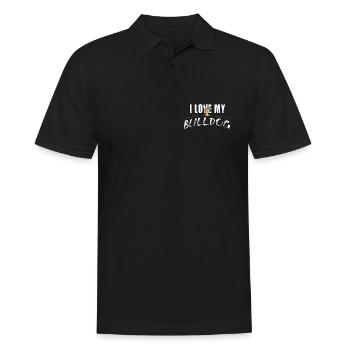 I love my Bulldog - Männer Poloshirt - Schwarz - Vorne - Kai (181cm)