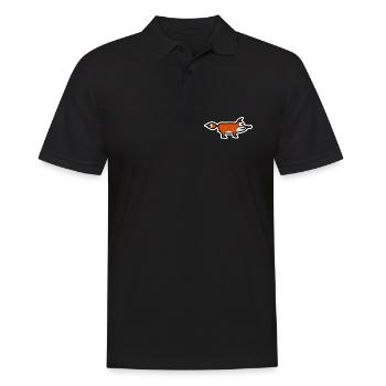 Fuchs - Männer Poloshirt - Schwarz - Vorne - Kai (181cm)
