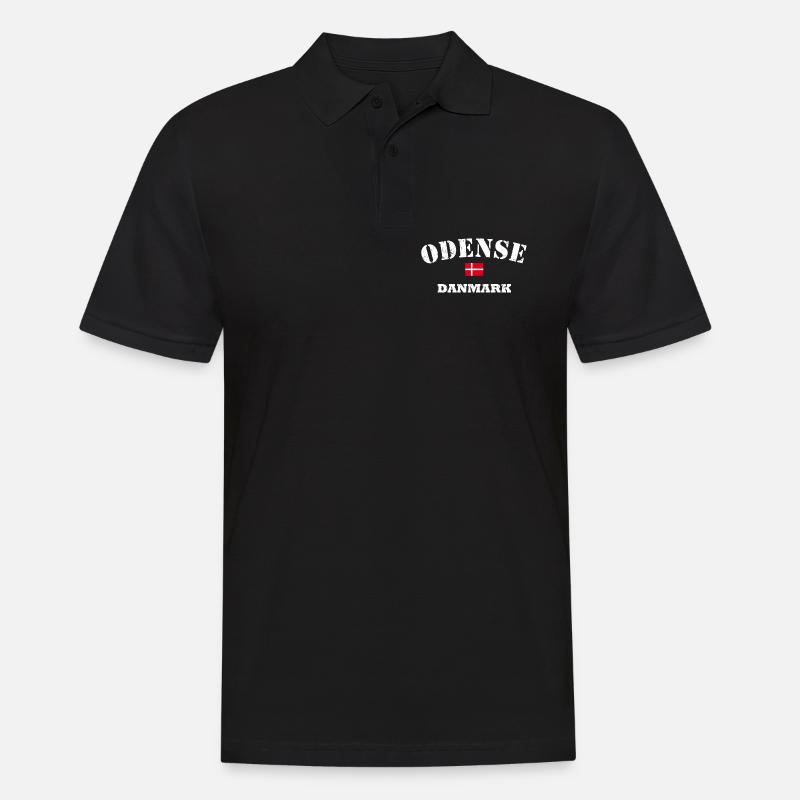 Odense Danmark - Männer Poloshirt - Schwarz