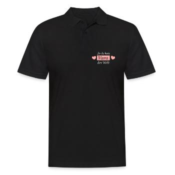 Muttertags Geschenk Mutter Muttertag Geschenkidee  - Männer Poloshirt - Schwarz - Vorne - Kai (181cm)