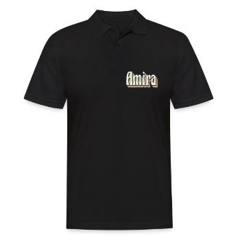 Amira T-Shirt Retro Vintage T-Shirt - Männer Poloshirt - Schwarz - Vorne - Kai (181cm)