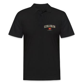 Schlieren Schweiz Vintage Schrift & Flagge - Männer Poloshirt - Schwarz - Vorne - Kai (181cm)