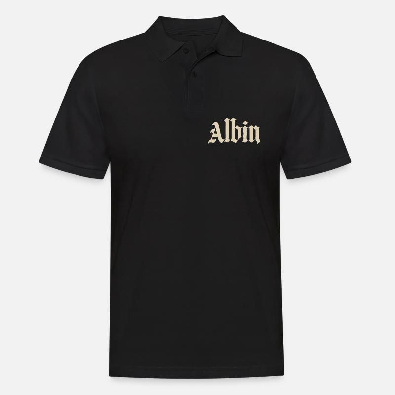 Abhin in Gothic Script - Men's Polo Shirt - black