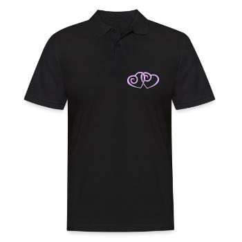 Double Cœurs en Love Art au trait - Polo Homme - noir - Devant - Kai (181cm)