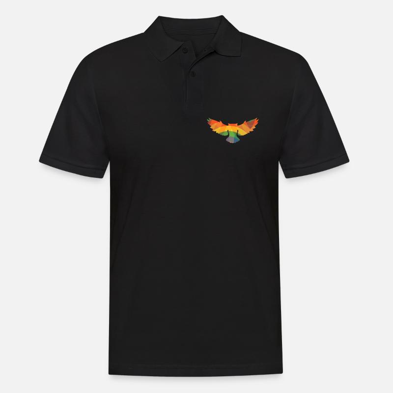 Farbige Eule - Männer Poloshirt - Schwarz