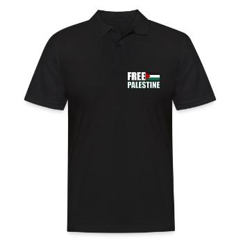 Free Palestine - Polo Homme - noir - Devant - Kai (181cm)