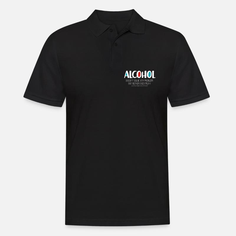 Alkohol (dunkel) - Männer Poloshirt - Schwarz