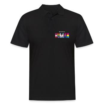 Mois de la fierté LGBT - Nous sommes tous humains - Polo Homme - noir - Devant - Kai (181cm)