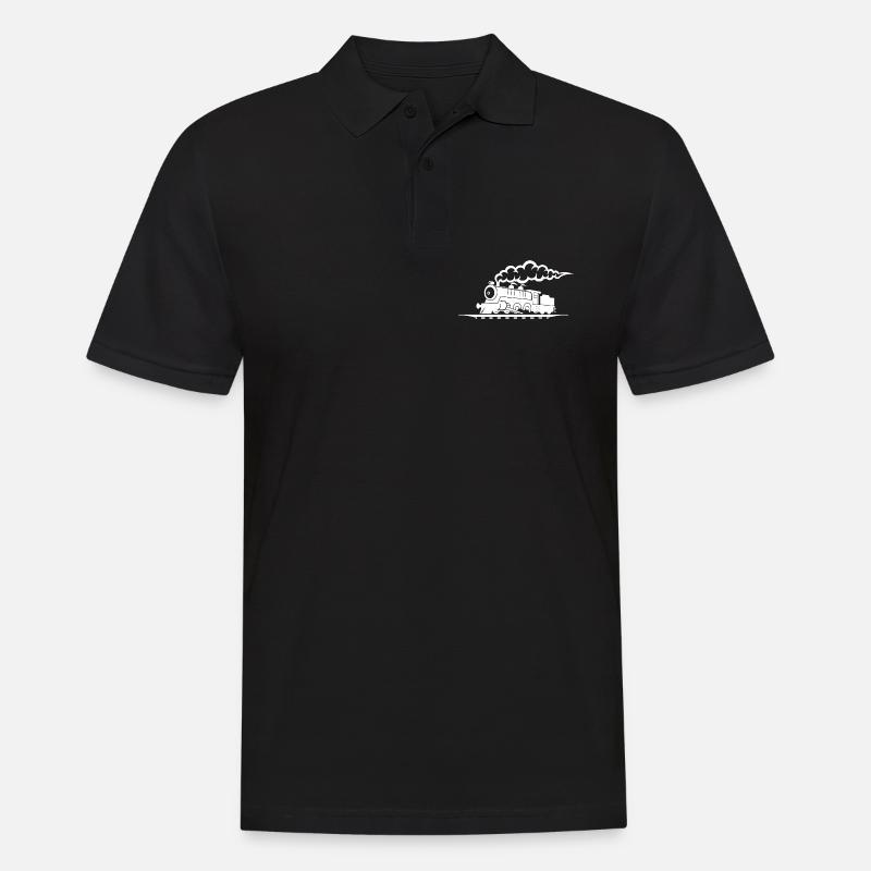 Dessin de chemin de fer - Polo Homme - noir