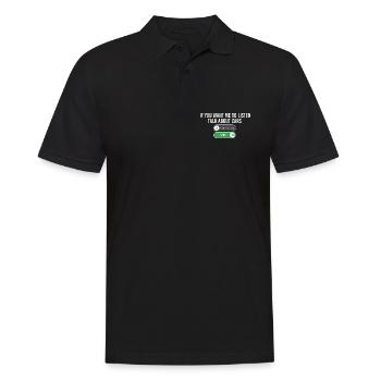 If You Want Me To Listen Talk About Cars  - Men's Polo Shirt - black - Front - Kai (181cm)