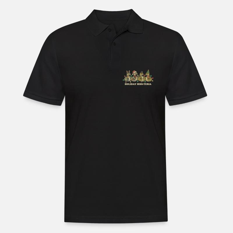 King Python Christmas Lights Gift - Men's Polo Shirt - black
