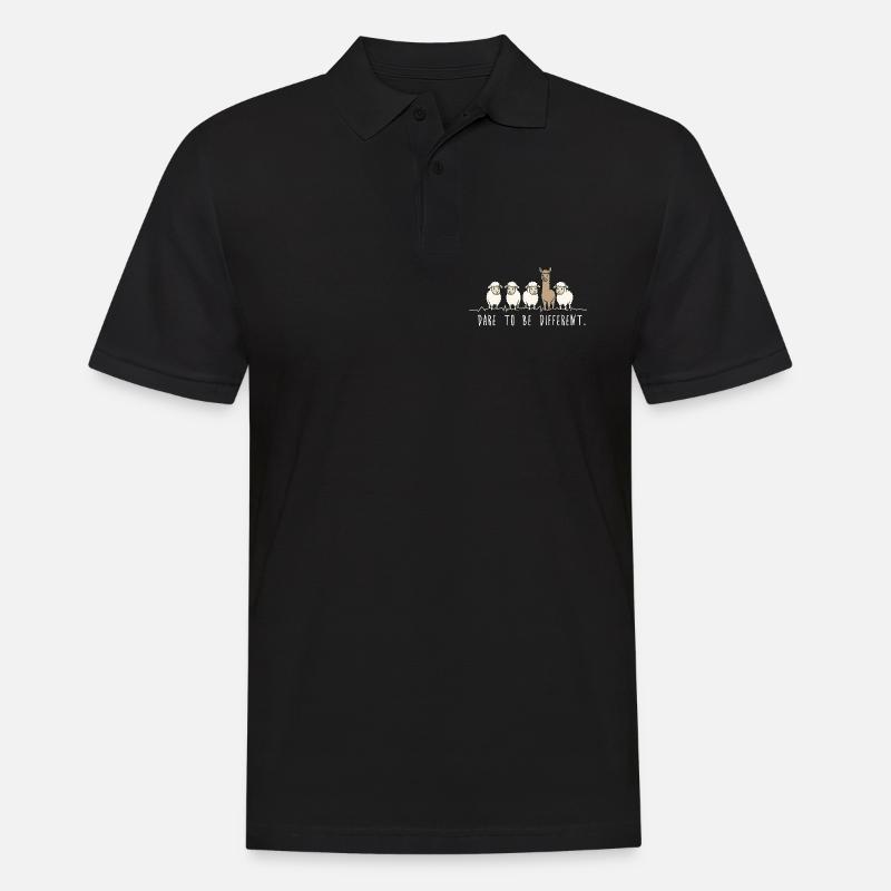 Dare to Be Different – Alpaka & Schafe Spruch - Männer Poloshirt - Schwarz