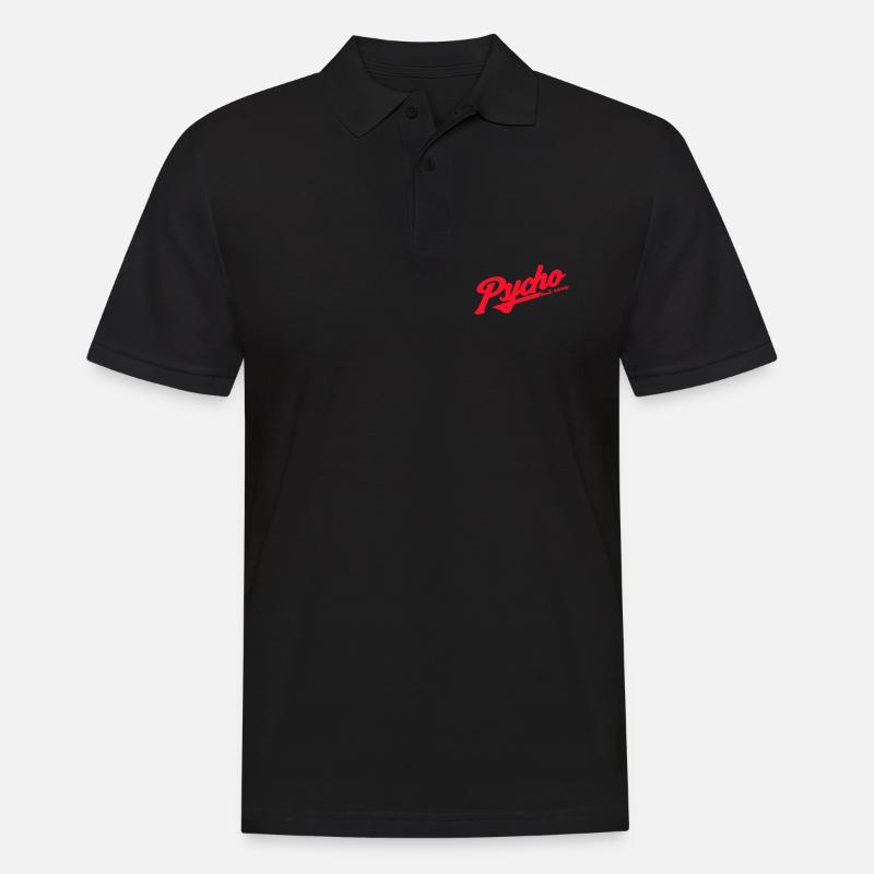 Psycho Retro Script Logo - Polo Homme - noir