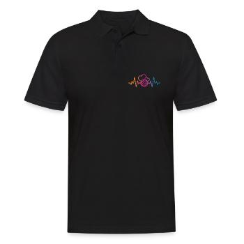 Battement de cœur au volley-ball - Polo Homme - noir - Devant - Kai (181cm)