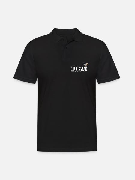 Glückstadt Möwe Elbe - Männer Poloshirt - Schwarz