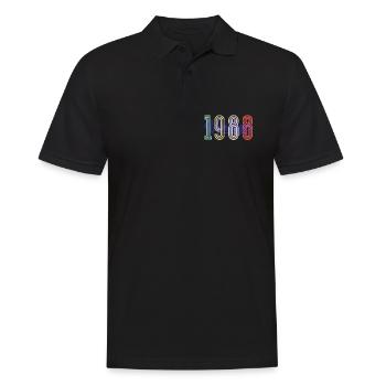 Vintage 1988 - Männer Poloshirt - Schwarz - Vorne - Kai (181cm)