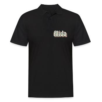 Alida T-Shirt Retro Vintage T-Shirt Geschenkidee - Männer Poloshirt - Schwarz - Vorne - Kai (181cm)