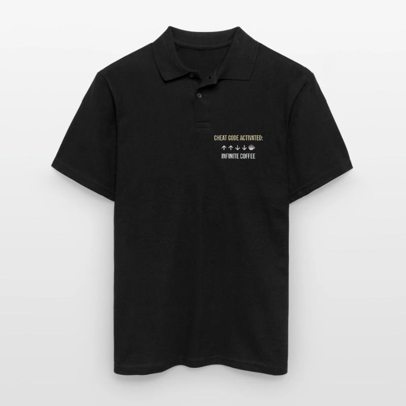 Infinite Coffee Active Cheat Code Men's Polo Shirt