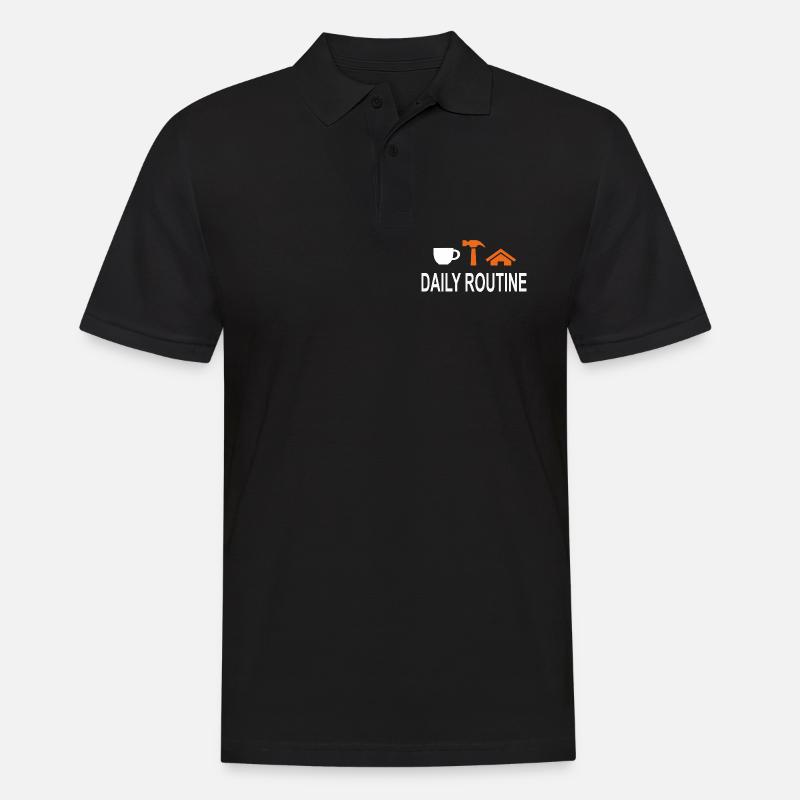 TäglicheRoutine, Daily Routine, Arbeit kann warten - Männer Poloshirt - Schwarz