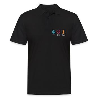 Peace Love Chess - Men's Polo Shirt - black - Front - Kai (181cm)