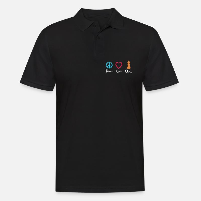Frieden Liebe Schach - Männer Poloshirt - Schwarz