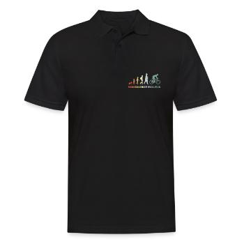 Mountainbiker Evolution - Männer Poloshirt - Schwarz - Vorne - Kai (181cm)