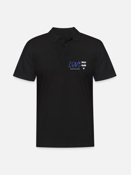 Love rugby blue - Men's Polo Shirt - black