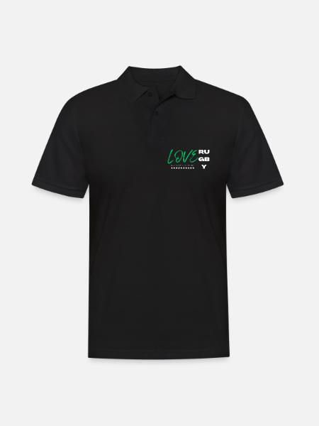 Love rugby green - Men's Polo Shirt - black