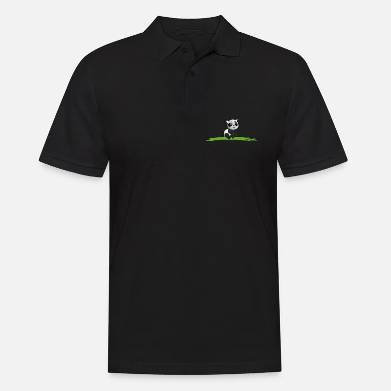 PANDA Baer - Männer Poloshirt - Schwarz