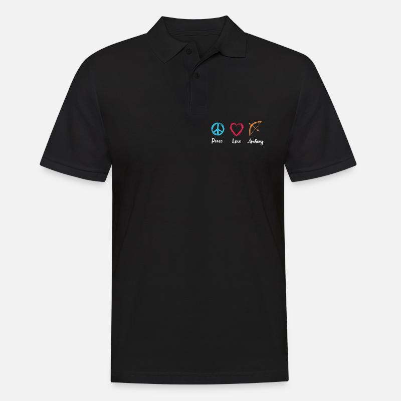 Frieden Liebe Bogenschießen - Männer Poloshirt - Schwarz