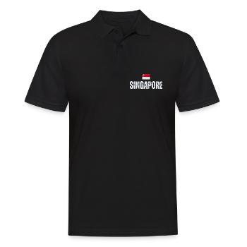 J'aime Singapour, la fierté singapourienne - Polo Homme - noir - Devant - Kai (181cm)