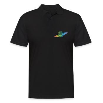 Planet Regenbogen - Männer Poloshirt - Schwarz - Vorne - Kai (181cm)